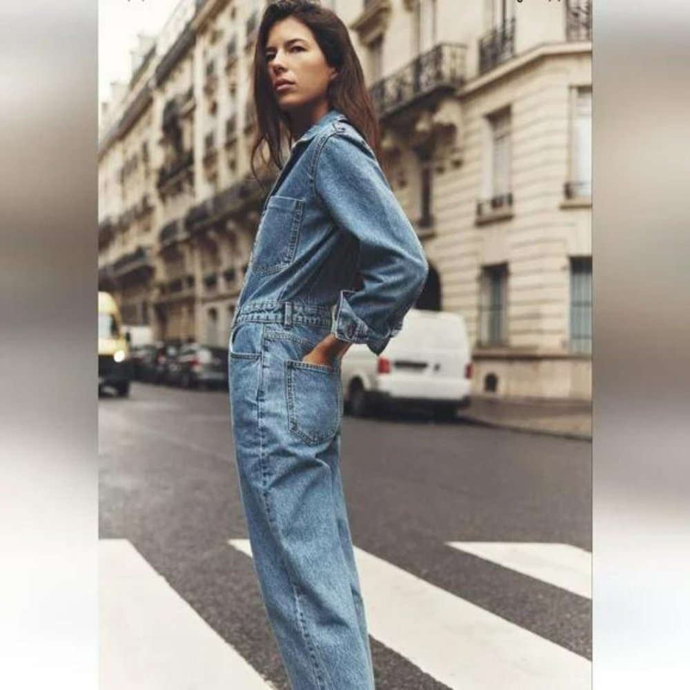 ZARA Z1975 LONG SLEEVE DENIM JUMPSUIT